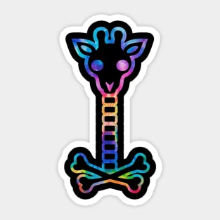 Colorful Psycho giraffe pirate skull Sticker